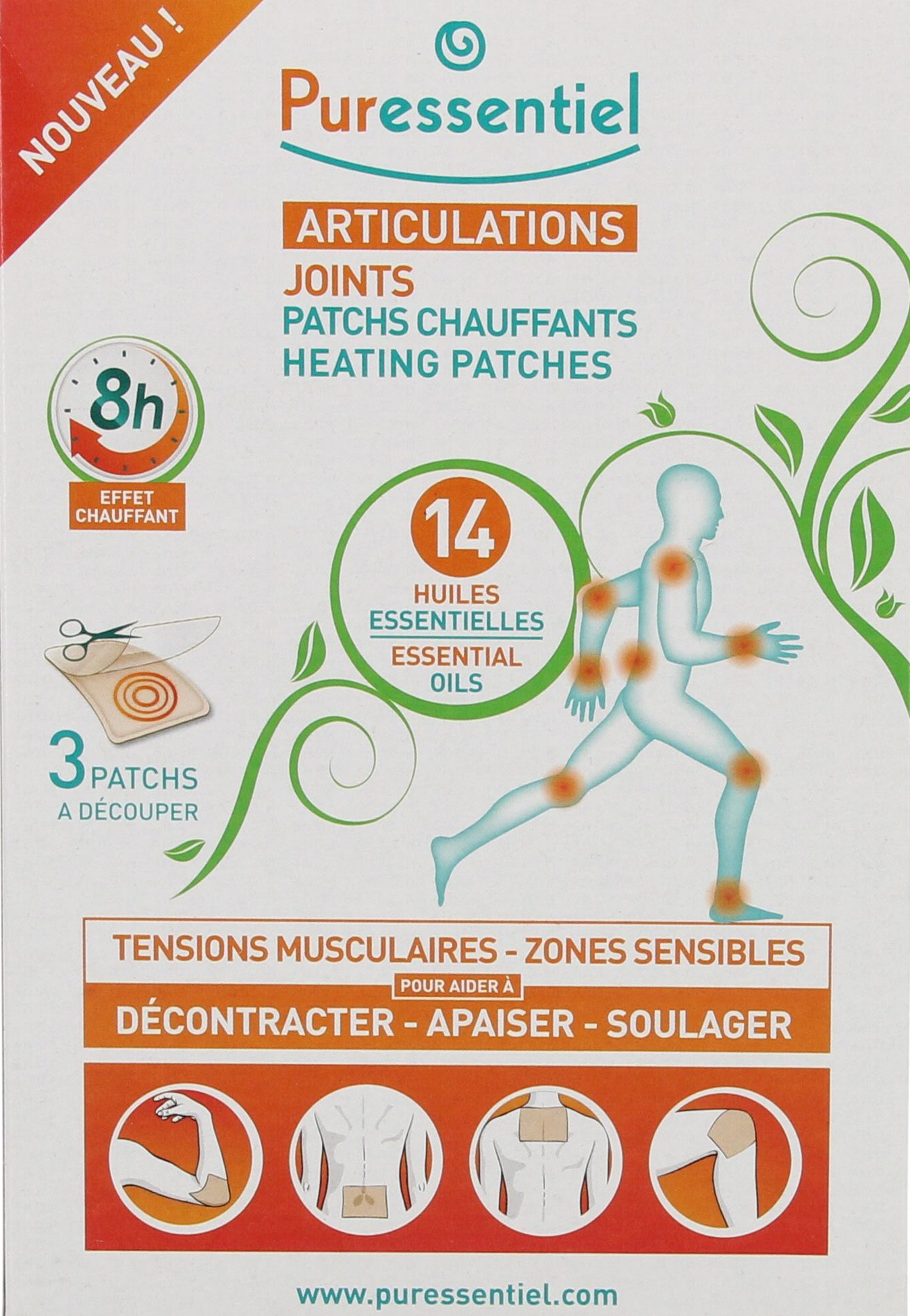 Puressentiel articulations 3 patchs chauffants 14 he